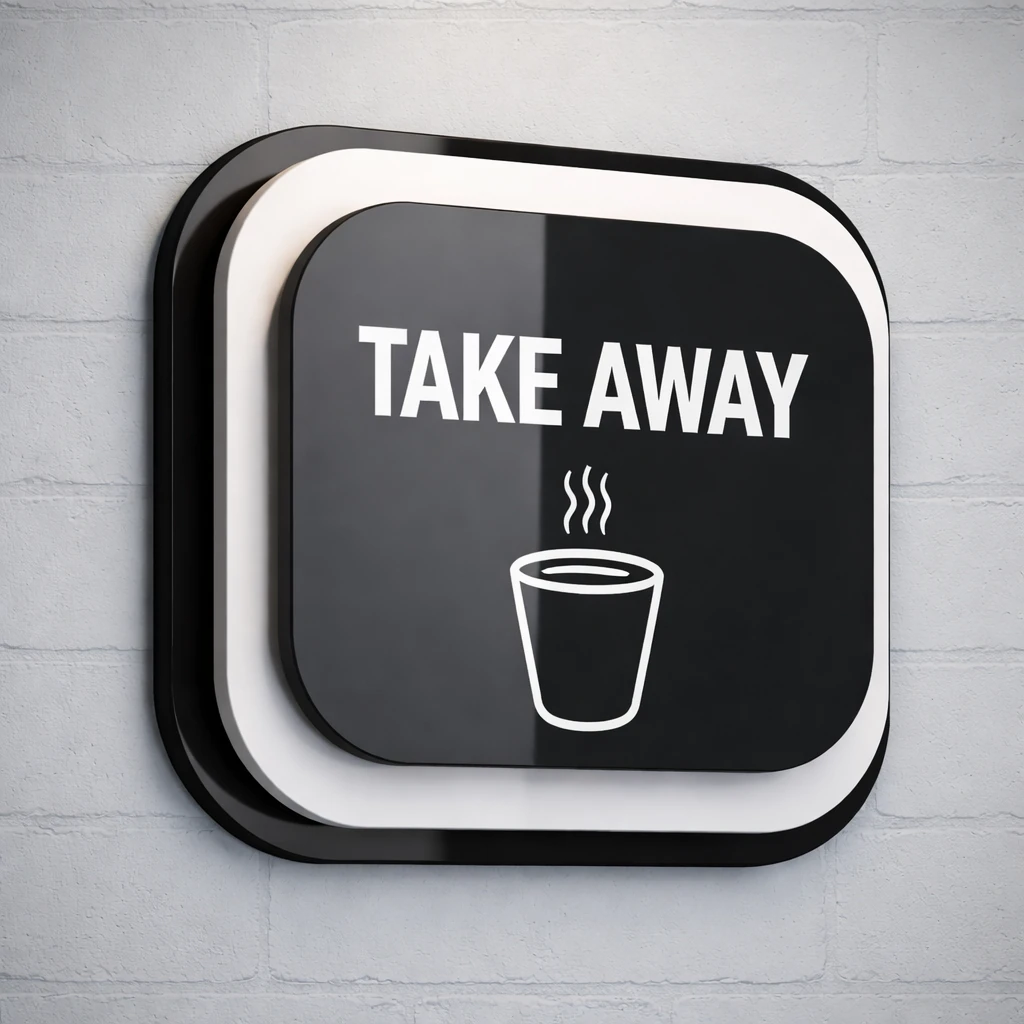 تابلو TAKE AWAY سه لایه برجسته