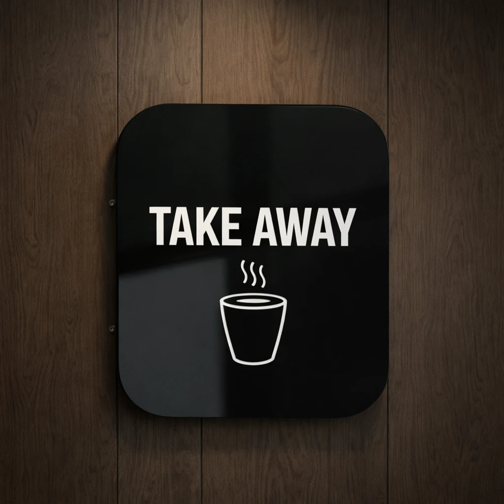 تابلو TAKE AWAY یک لایه مربع